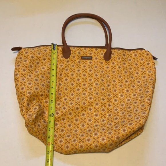 Longaberger Yellow and Brown Travel Bag Set - Picture 6 of 9